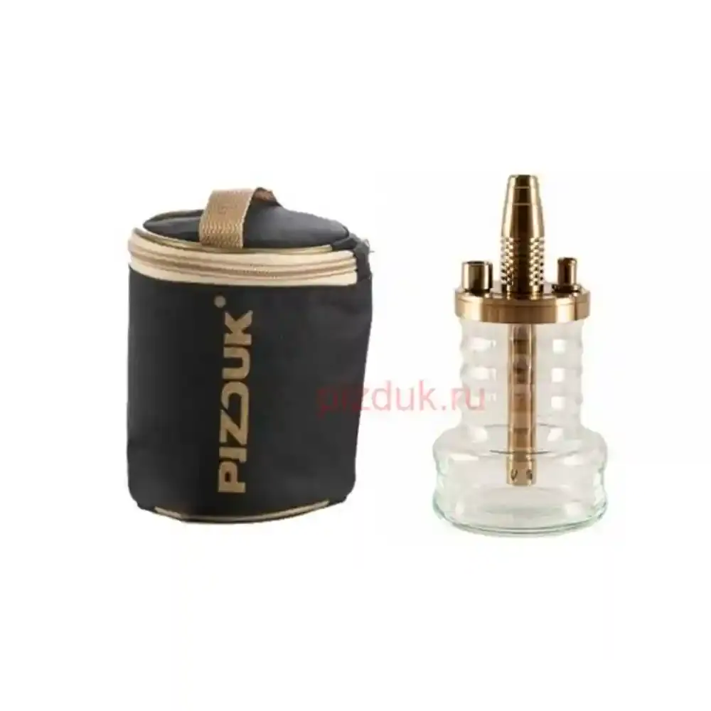 Кальян Pizduk Hookah Gold (Черная сумка, прозрачная колба)