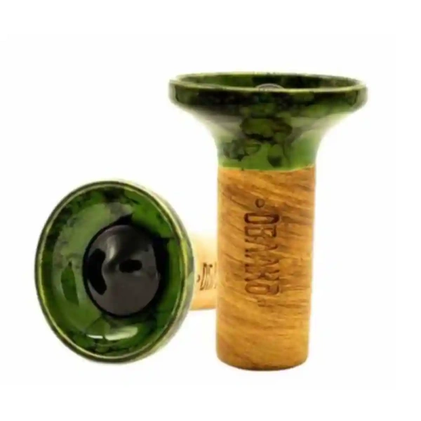 Чаша Oblako Flow black on green marble