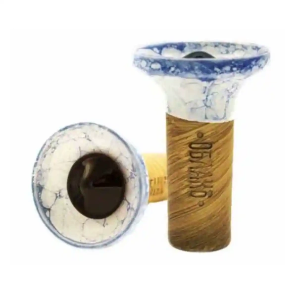 Чаша Oblako Flow black on white-blue marble