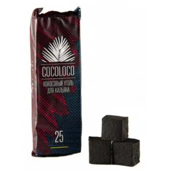 Уголь для кальяна кокосовый Cocoloco 25мм, 12шт, 170г
