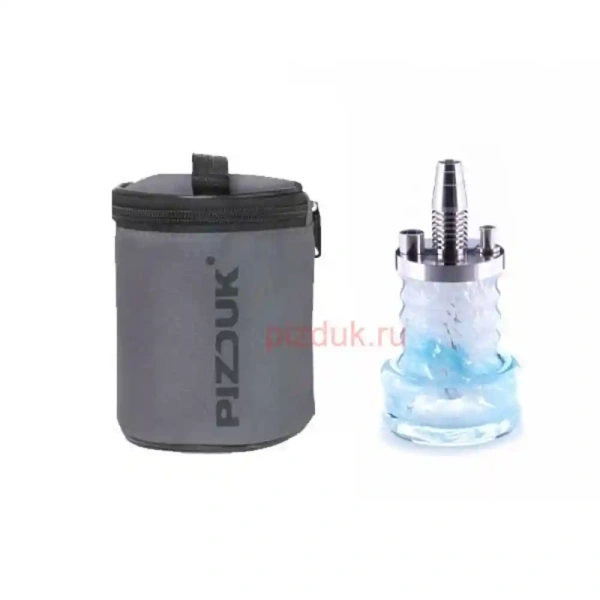 Кальян Pizduk Hookah (Серая сумка, бело-голубая колба)