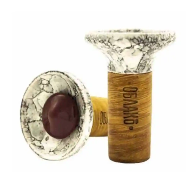 Чаша Oblako Flow burgundy on white-black marble
